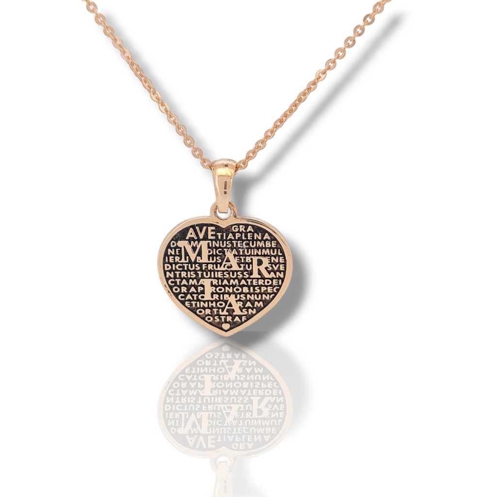 Ασημένιο κολιέ ,με ροζ επιχρυσωμένη καρδιά  925º  